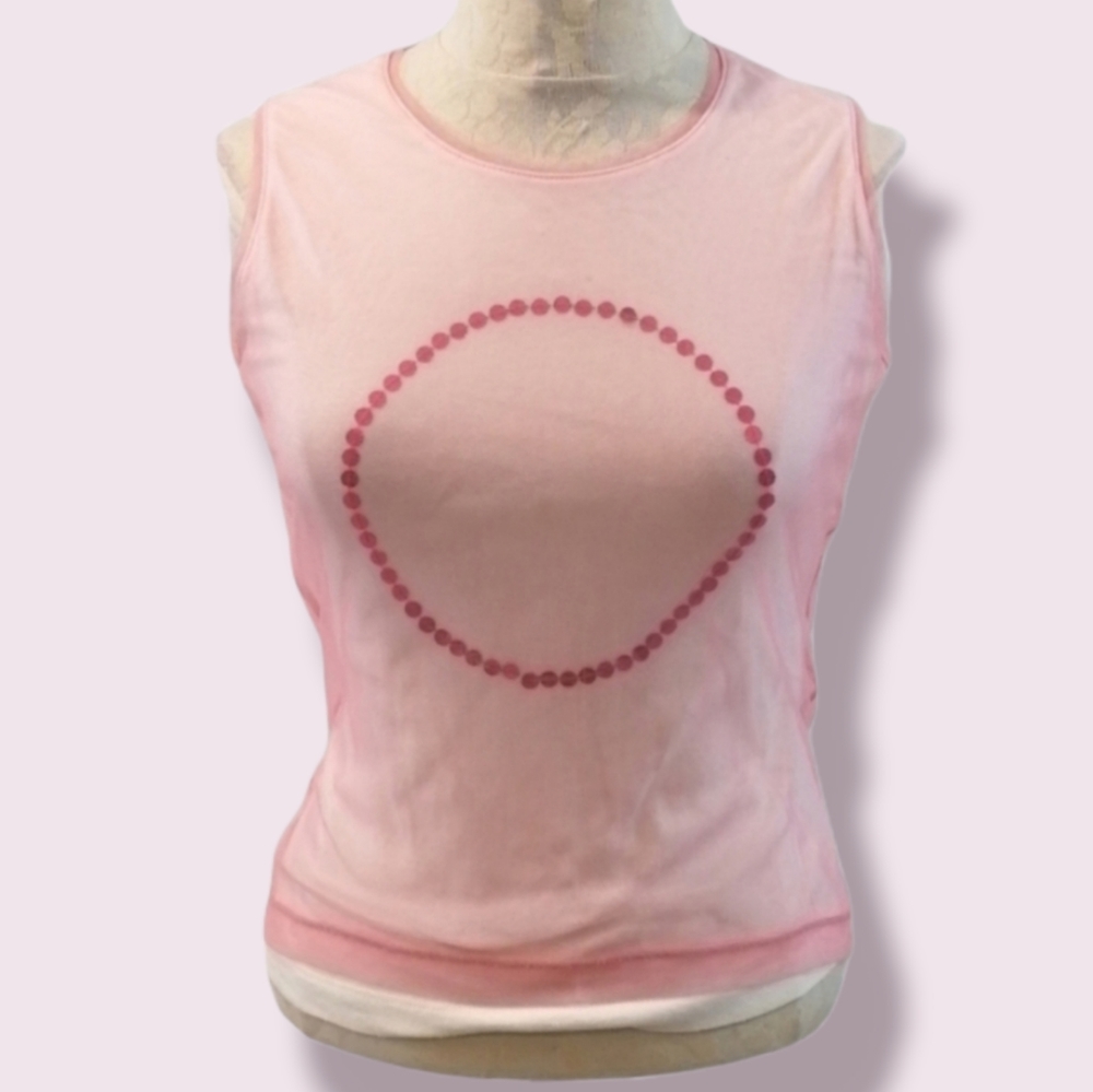 Ted Baker London Pink Sequins Circle Tank Top Size Medium